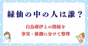 緑仙の中の人は誰？白鳥萌伊との関係を事実・推測に分けて整理してみた